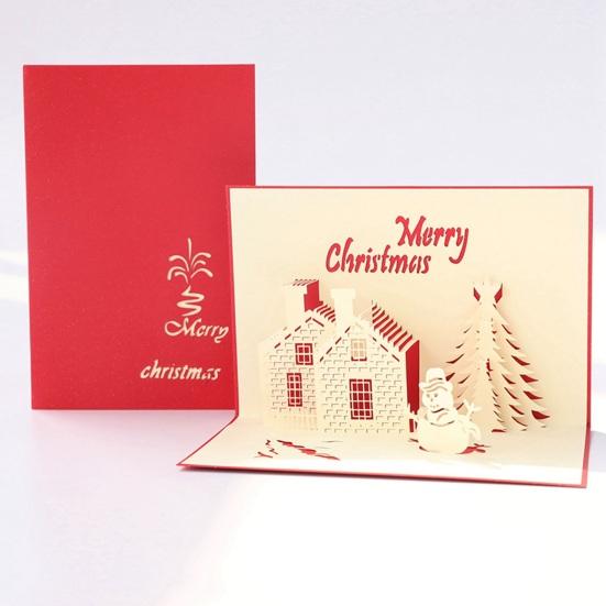 Yousheng 3D Pop Up Christmas Greeting Card Merry Christmas Gift Cards with Envelopes Santa Elk Snowman Holiday Cards for Christmas Parties Home Decor