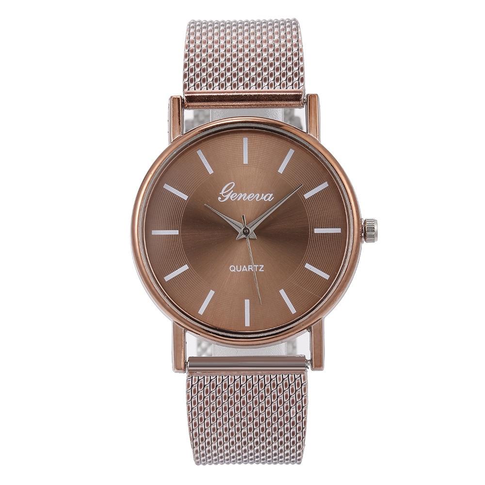 Fashionable Unisex Quartz Wristwatch Couple Watch With Decorative Features Model 28035 Mesh Strap