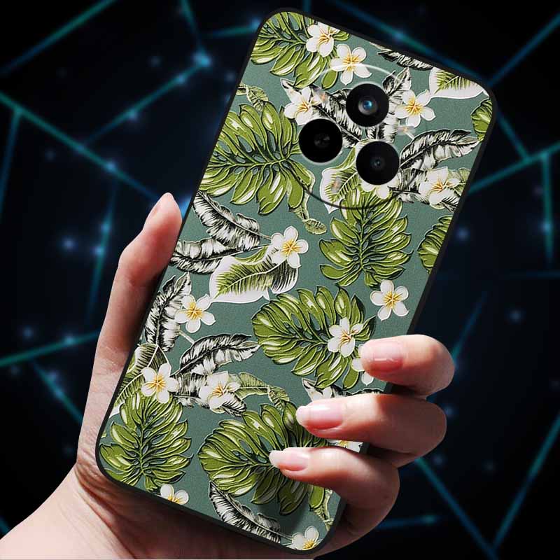 For Realme 14 Pro 5G Case 14Pro+ Soft Silicone Bumper 3D Flowers Emboss Phone Cases for Realme 14 Pro+ Plus Back Covers Shells