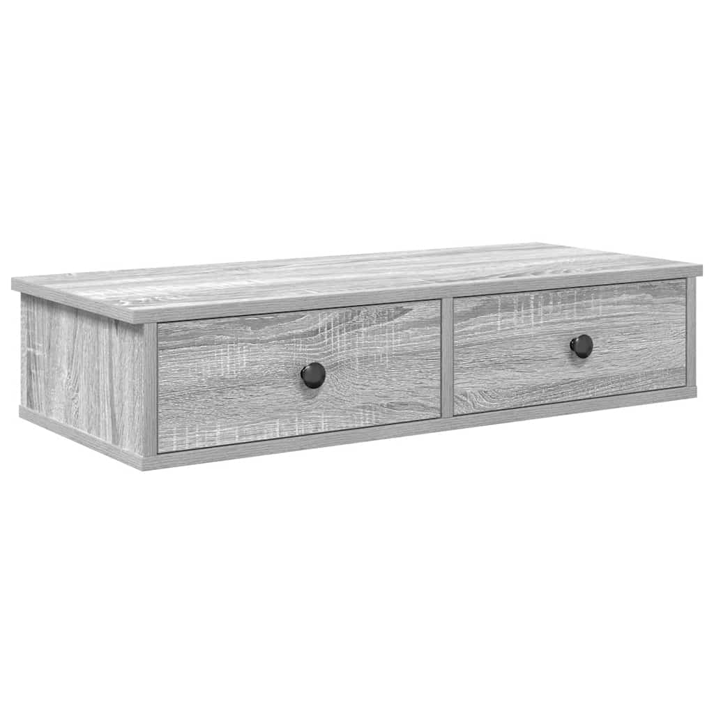 Vidaxl Wall Shelf with Drawers, Sonoma Grey Oak, 80X31X17 Cm