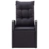 Garden Lounge Chair with Cushions 2 Pcs Adjustable Black Poly Rattan