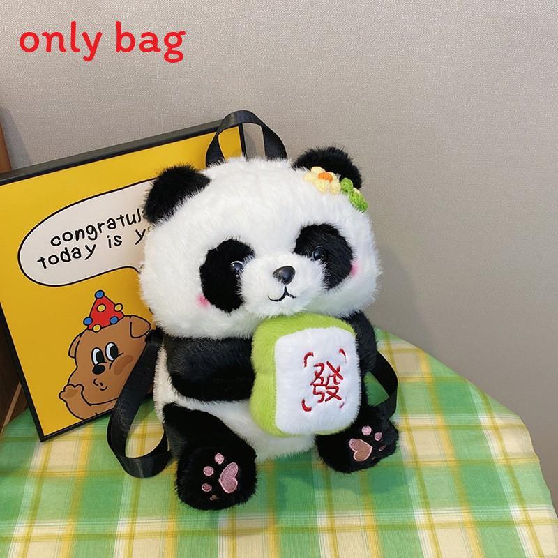 Zaino Peluche Carino Panda Portatile Avocado Mela Zucca Design Bambini Per Bambini E Uso Quotidiano