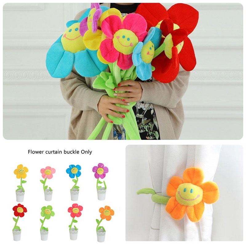 Creative Floral Curtain Holdback Soft Short Plush 8 Colors 3 Sizes Easy To Use