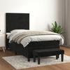 Exclusive House - Slatted Bed Base with Mattress Black 90x190 Cm Velvet