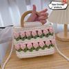 Handgefertigtes Tulpen-Strick-Umhängetaschen-Set – DIY-Geschenk für sie