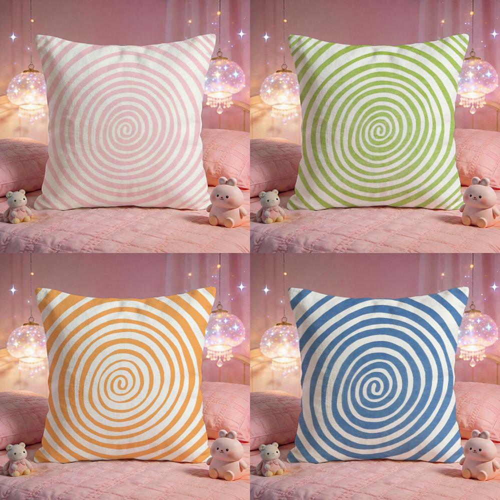 Retro Psychedelic Stripe Cushion Cover Premium Comfort Reversible Pillow Cove Two In One Design for Any Room Car Interior