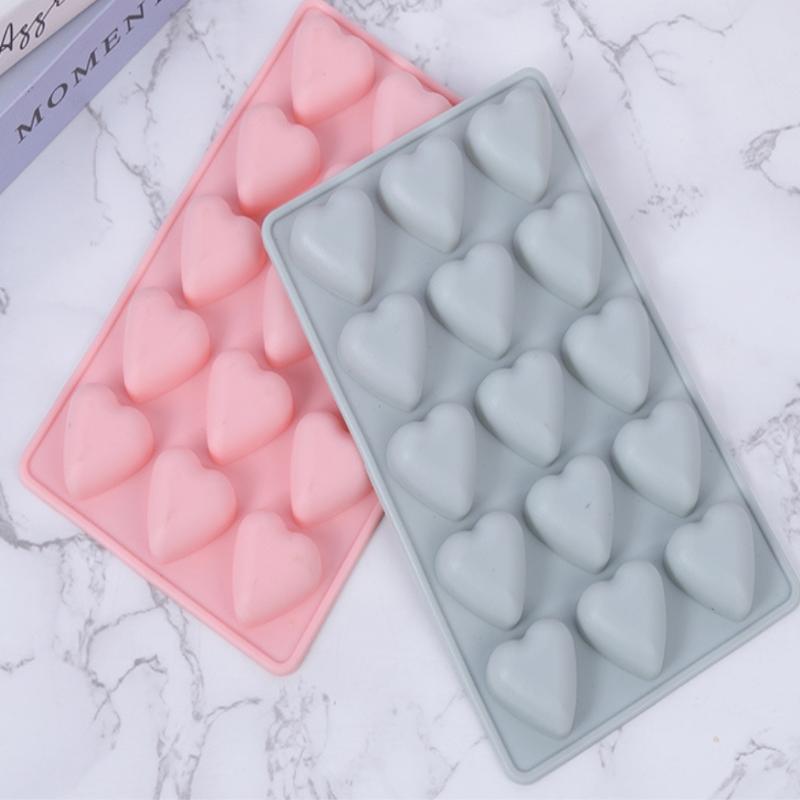 NEW 15 Cavities Heart Shape Silicone Baking Mold DIY Heart Chocolate Ice Making Mould Cake ToolDecor Valentine's Day Gift