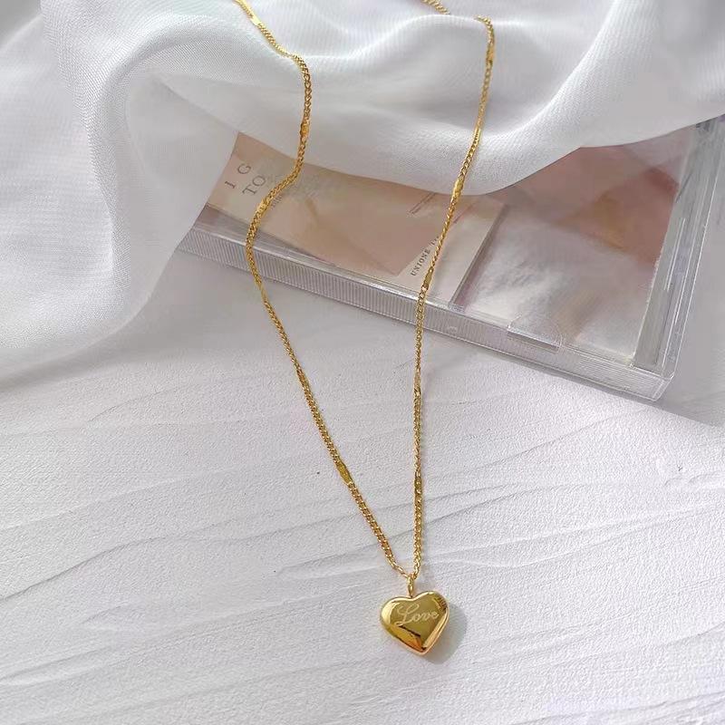 Collier clavicule à la mode, luxe, tempérament, collier en forme de cœur