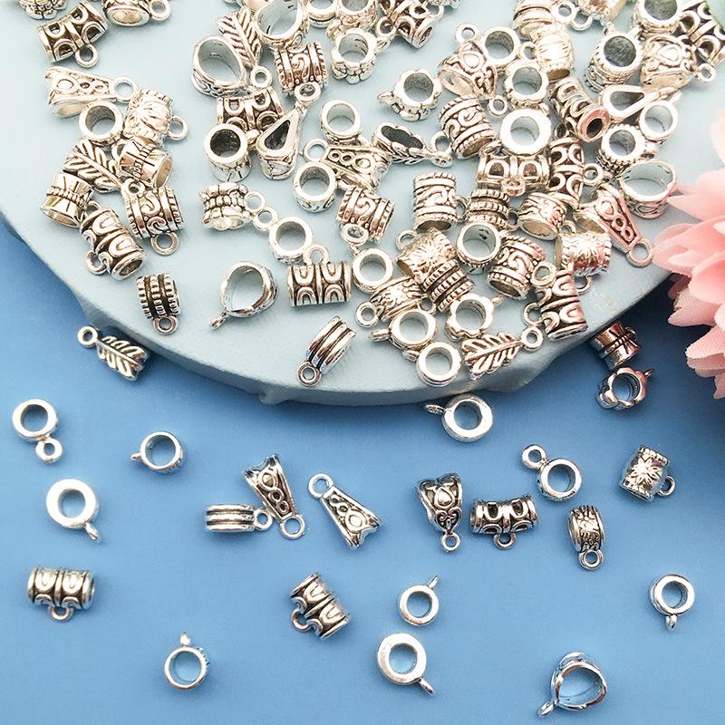 1 4Mm Large Hole Tee Hanging Head Pendant Buckle Handmade Diy Silver, Bracelet Jewelry Accessories