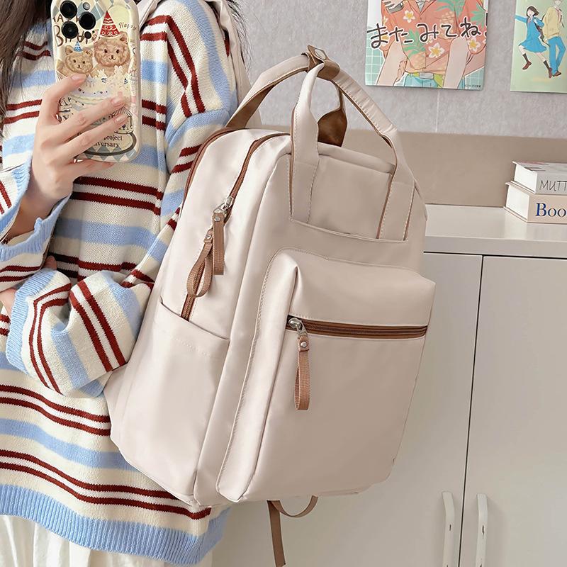 Schoolbag New College Students Multi-functional Commuter Bag Travel Simple Backpack Portable Backpack Junior High School Students Tutoring Bag