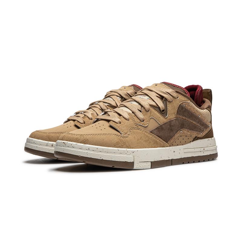 Li Ning Lightweight And Breathable Low Top Skateboard Shoes Men's Brown AECU027-2