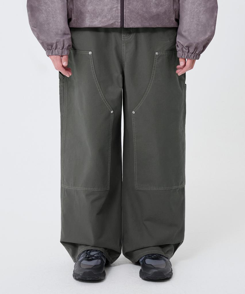 TRILLION Double Knee Carpenter Wide Cotton Pants_3Color
