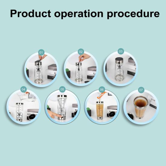 500ML automatisk blandningskopp höghastighets elektriskt protein Mjölk Yam Pulver Shaker Flaska Bärbar Mixer Mixer Vattenflaska Födelsedagspresent
