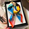 70*70cm Seiden-Quadrat-Schal Damen Weich Blumenmuster Haarband Foulard Halstuch Hijab Krawatte Tasche Band Stirnband Mode Dekoration