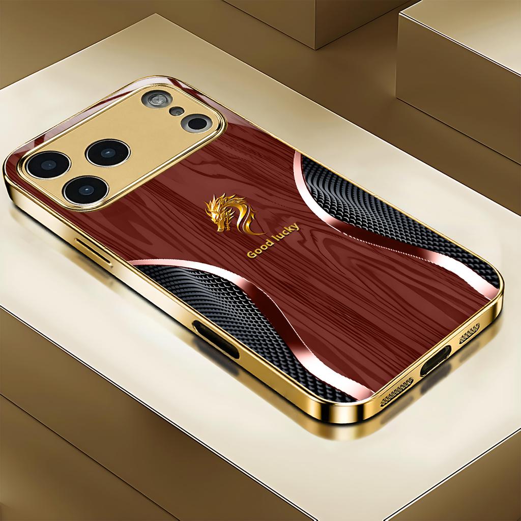 Classic Luxury High-end Phone Case Electroplated Glass TPU PhoneCase for iPhone 17 16 15 14 13 12 11pm Pro Plus Dropresistant
