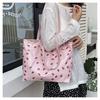 Large Capacity Printed Faux Leather Tote Bag for Women Fashionable Street Style Shoulder Purse CLE