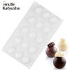 15 cavidades redondas en forma de bola Mini trufa molde de silicona DIY postre molde herramientas de decoración de pasteles