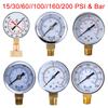 Manometer med skive 15/30/60//100//160/200 PSI og Bar for Luft, Gass, Vann, Drivstoff, Væske. Dekktrykkmåler for Bil