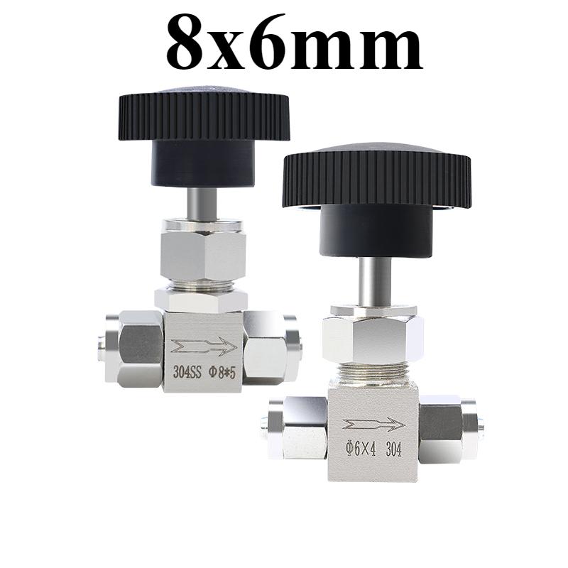 6 8 10 12 Mm 1/4" 3/8" 1/2" Inch Hose Quick Twist 304 Stainless Steel Needle Valve Flow Control Air Water Oil