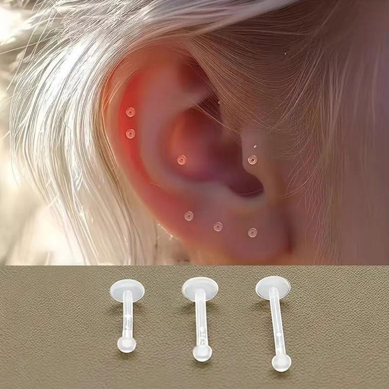 Invisible Acrylic Body Piercing Set for Lip Eyebrow Belly Button Rings Discreet and Comfortable Design Accessory