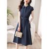 French-Style Short-Sleeve Polo Collar Shirt Dress with Lace-Up High-Waist Midi Skirt 2023 Spring/Summer Collection