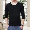 Men Top Solid Color Long Sleeve Round Neck Tee