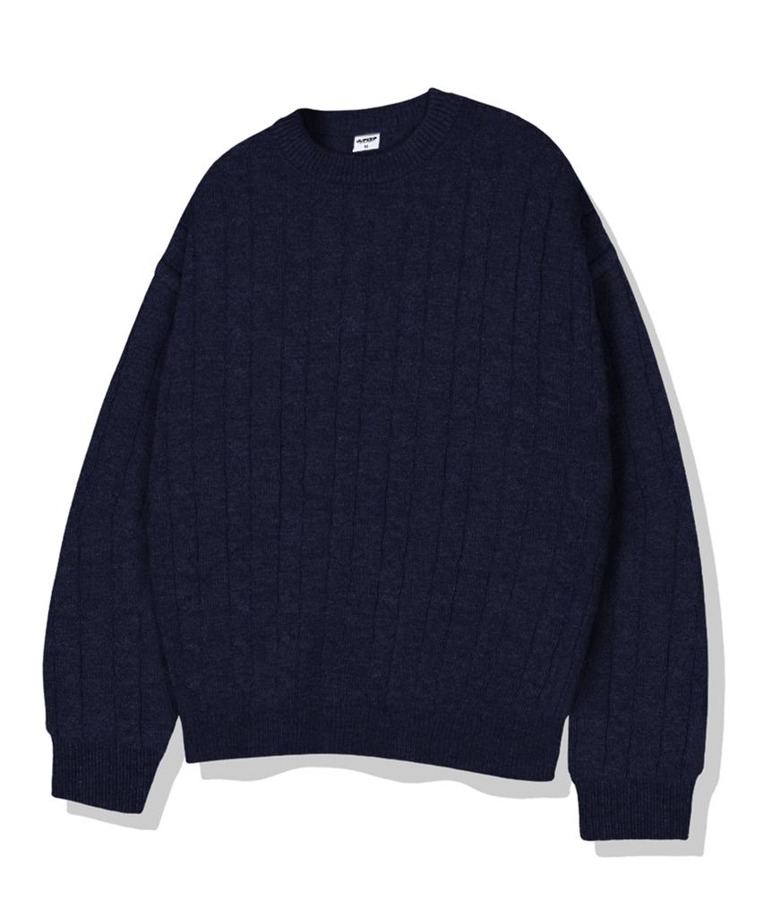Ulifezip Simple Cable Knit Round Neck 5 Colors [Ulzk_1001]