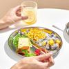 Unbreakable Portion Control Plate Reusable 304 Stainless Steel Divided Dinner Plates Weight Loss Multi-purpose
