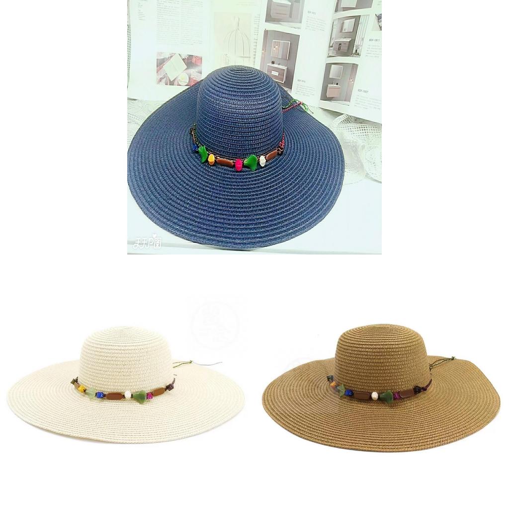 Cappello di Paglia Estivo da Donna a Tesa Larga con Protezione Solare Traspirante