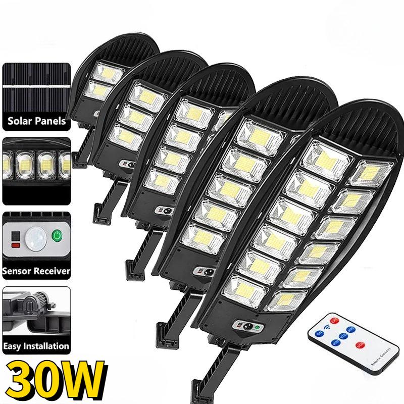 3000LM Upgraded LED Solar Street Light Outdoor Waterproof LED for Garden Wall Adjustable Angle Solar Lamp Built-in