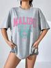Malibu Beach Letter Print Print Womens T-Shirts Street Casual Tshirt Summer Brand Tee Clothing Hip Hop Breathable Tshirts Women