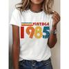 Limited Edition 1985 40th Birthday Vintage Graphic T-Shirt - Women's Short Sleeve Crew Neck Casual Top with Retro