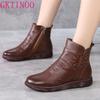 Fashion GKTINOO Genuine Leather Women Boots 2025 Winter Natural Wool Fur Genuine Leather Women Snow Boots Large Size Women Winter Shoes