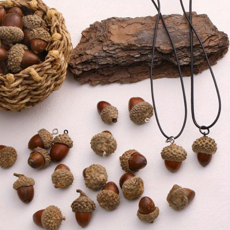 2PCS Pinecone Acorn Pendant Sweater Chain Creative Nut Necklace Earrings DIY Bead Accessory Bag