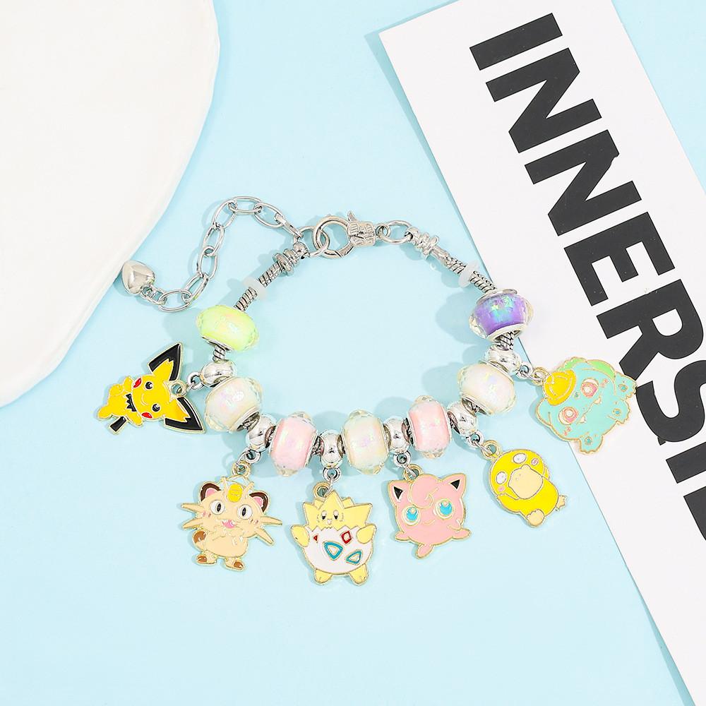 Pikachu Cartoon Jewelry Zinc Alloy Diy Bead Bracelet For Gift Giving