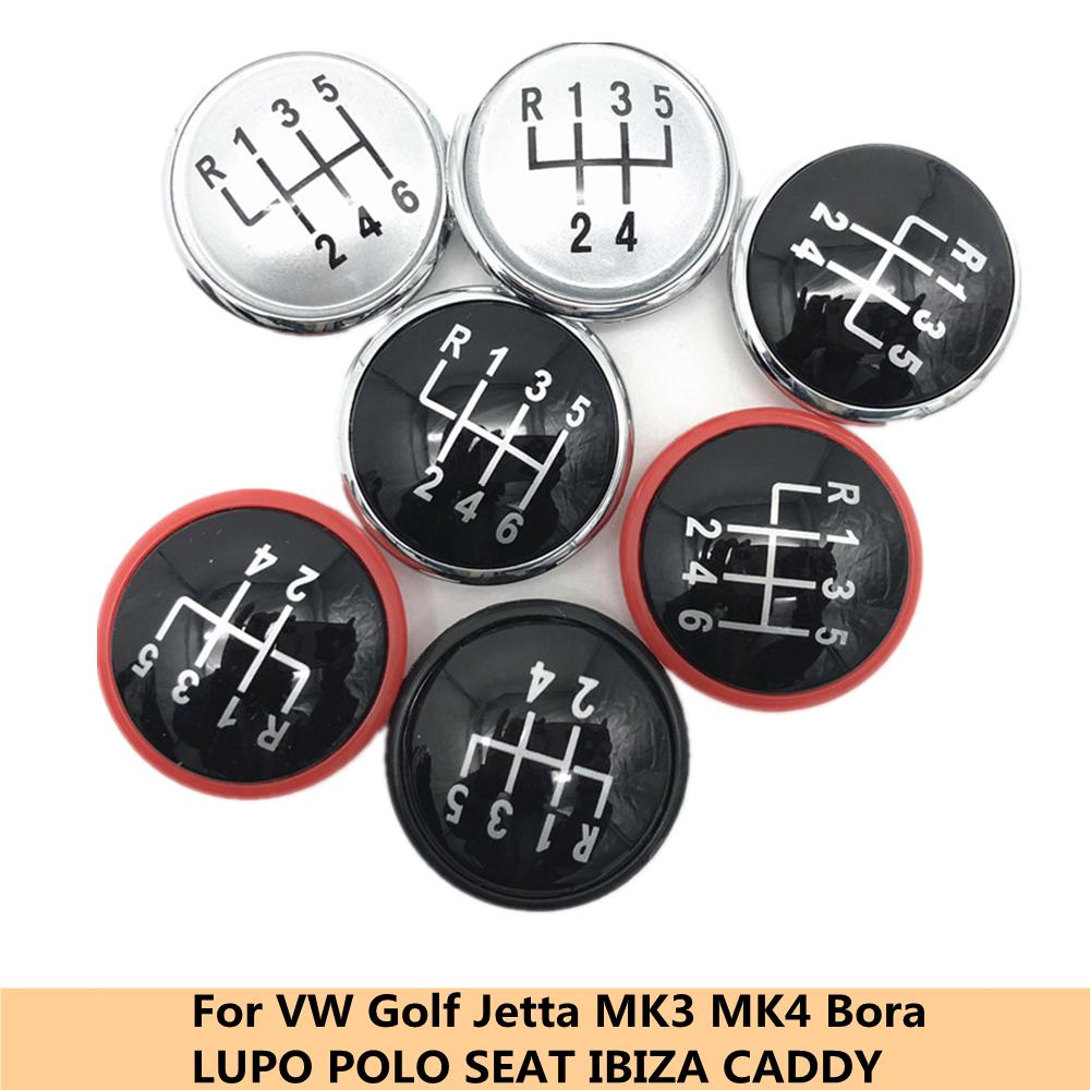 5/6 Speed Gear Shift Knob Top Cap Emblem Badge Cover For VW Volkswagen Golf Jetta MK3 MK4 GTI MK4 Bora Polo Seat Ibiza Caddy