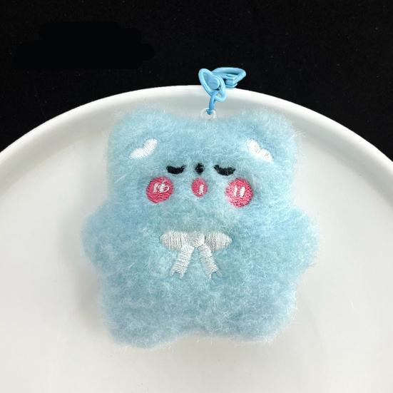 Keychain Soft Plush Star Bear Pendant Cartoon Design Stress Relief Doll Key Holder Backpack Keys Bags Car Decoration