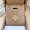 Pearl Cross Light Luxury Temperament Gorgeous Full Diamond Necklace Women'S Versatile Clavicle Chain Titanium Steel Chain
