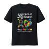 Autismus Enkelin Oma Opa Ein Großer Teil Meines Herzens T-Shirt vintage Gewaschen Dehnbar Grafik Weich Vielseitig Lässig