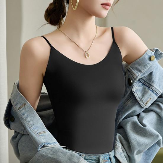 Top Regata Feminino de Cetim de Seda Falsa Seda Gelo Regata de Cetim Alças Finas Sem Mangas Top Cami Gola Careca Sedoso Verão Blusa Básica