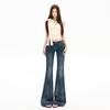 Yi Mengling Retro Washed Women's Micro-Flare Jeans - 2026 Spring Collection, High Elasticity Slim Fit.
