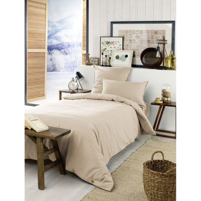 "Candice" Duvet Cover All Sizes Cotton Flannel - 140x200 - Candice Sand