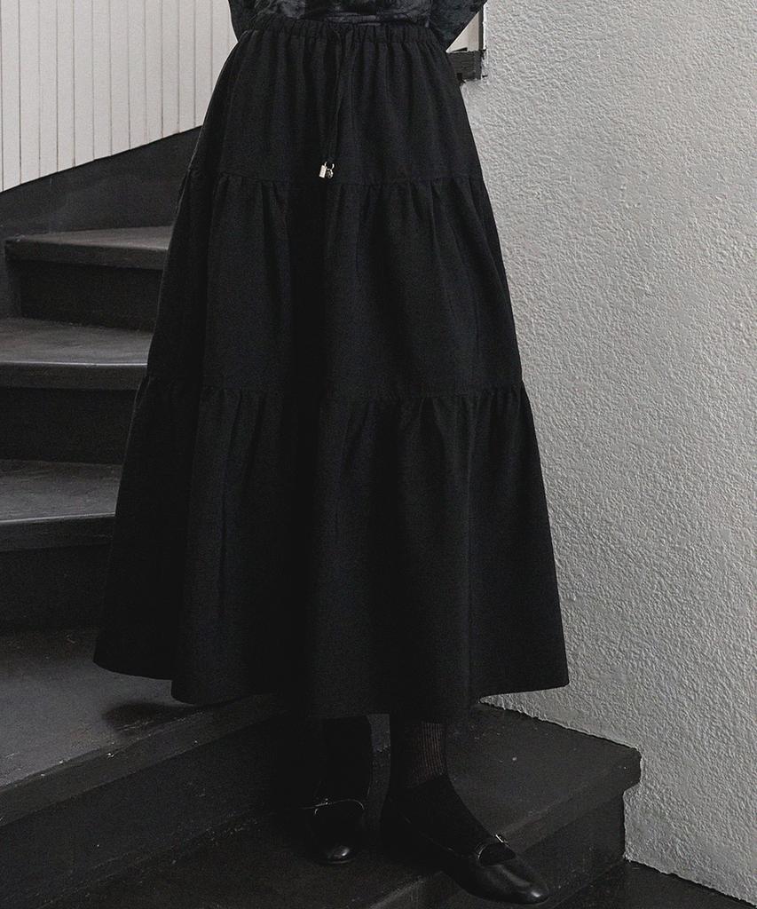Micene Lyra Tiered Shirred Long Skirt