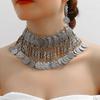 Set di Gioielli con Nappe e Monete Retro: Orecchini e Collana Moda Europei e Americani per Donna