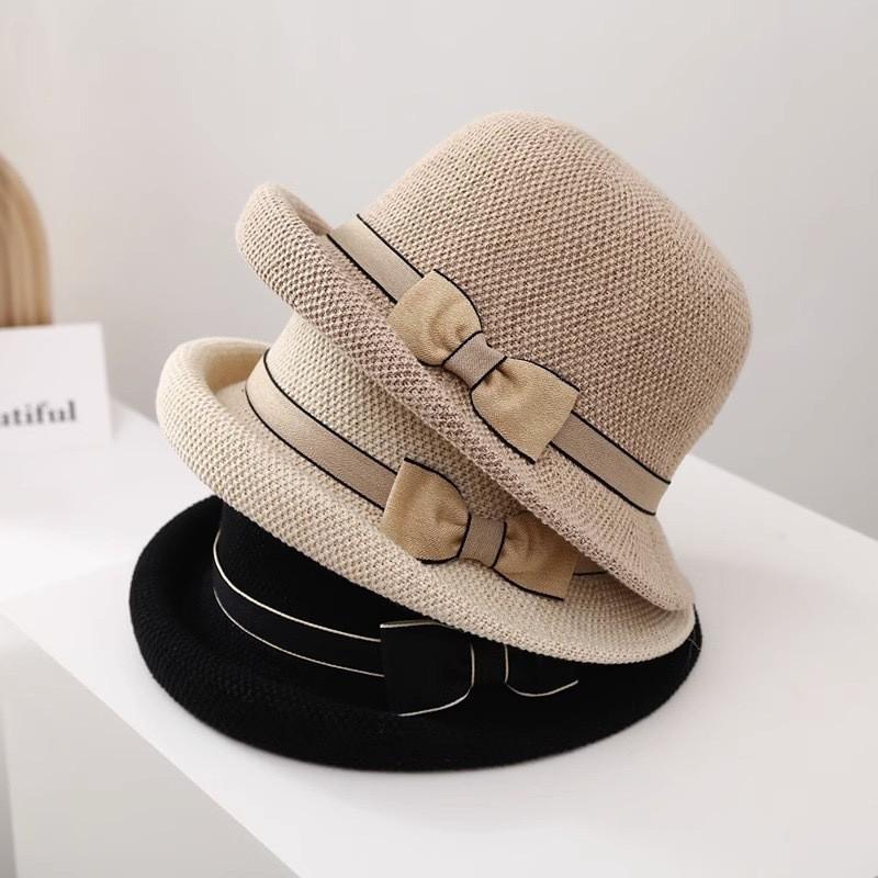 Summer Sun Hat For Women With Short Brim And Bow Knot For Outdoor Sun Protection