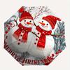 1pc Snowman Automatic Folding Umbrella - 8-Rib Iron Frame, Windproof, Portable Sunshade with Plastic Handle for Travel & Outdoor Activities,