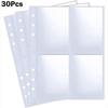 Multi-Pockets Photocard Binder 6 Ring Inner Page Binder Pages Photo Album Sleeves