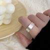 S925 Sterling Silver Simple Wide Surface Brushed Niche Design Trendy Ring Japanese and Korean Elegant Bracelet