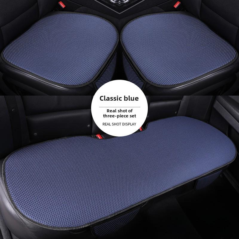 Universal Ice Silk Car Seat Cushion Set - Breathable, Non-Slip, Cooling, No Backrest (3-Piece)
