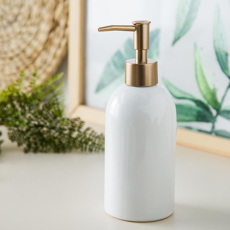 Keramisk Lotion Flaske Tryk Shampoo Kropsvask Håndsprit Dispenser Flaske